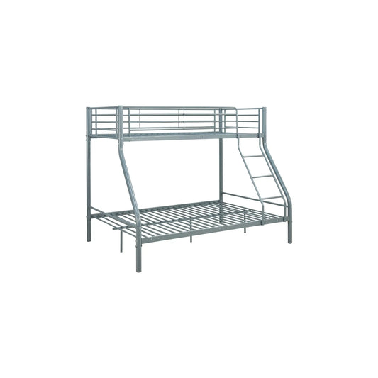 Metallic double bunk bed for 3 people, 200x145x96cm gray