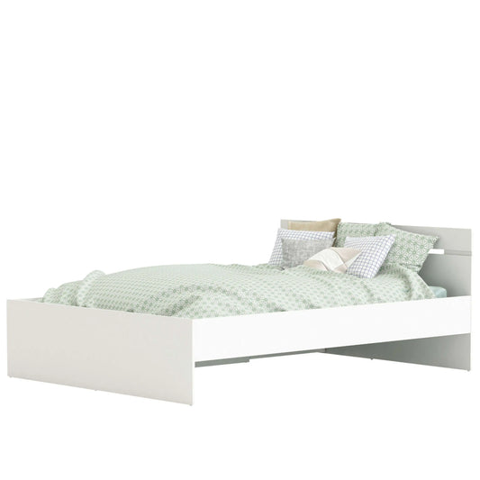 Double bed with michigan bottom drawers white color available in 135cm or 140cm